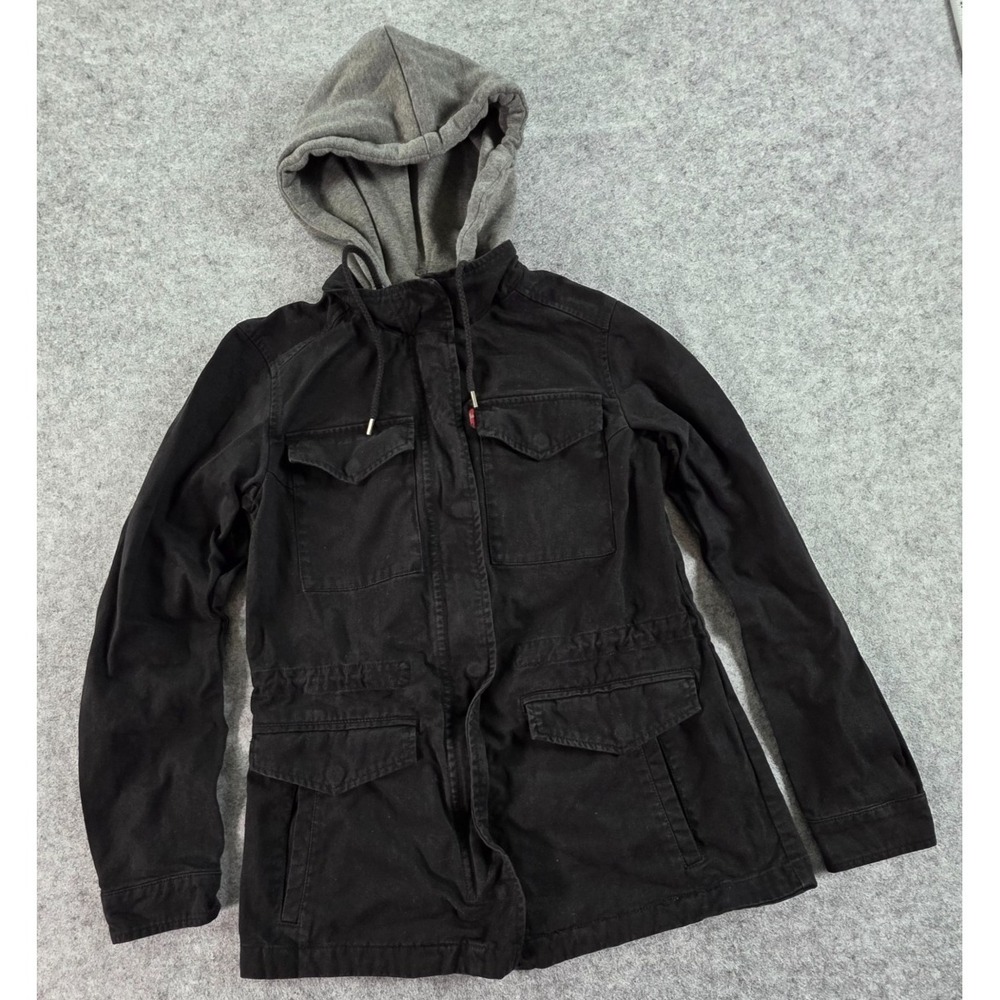 Levi Strauss Co Jacket Womens XS 100% Cotton Canvas Work Quilted Hooded Coat